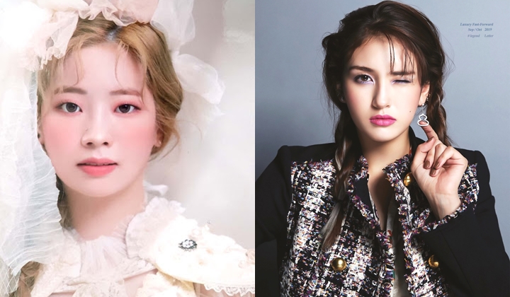 Foto: Jeon Somi dan Dahyun Pakai Dress Blink-Blink Sama, Lebih Cantik Mana?