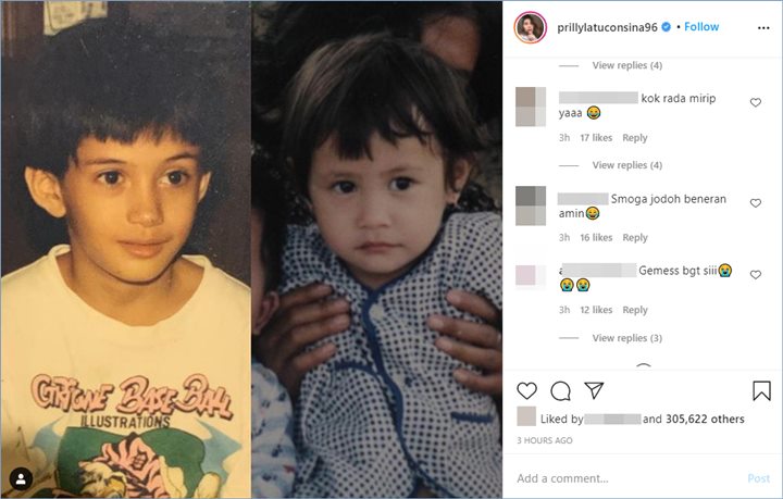 prilly latusoncina membagikan potret masa kecilnya dan reza rahadian melalui akun instagram pribadinya sontak menghebohkan publik