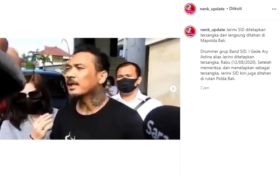 Tangan Diborgol, Jerinx SID: Saya Tidak Apa-apa Ditahan