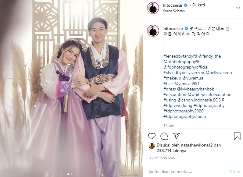 Caesar Hito Totalitas Serba Korea dari Foto Hingga Caption, Felicya Angelista Kok Malah Sebel?