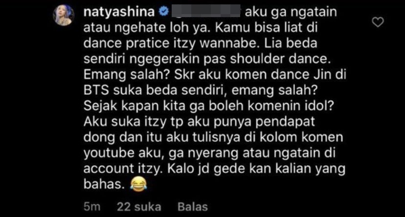 natya shina dkecam lantaran justru menyinggung jin bts usai diminta mengungkapkan permintaan maaf kepada jennie blackpink dan lia itzy