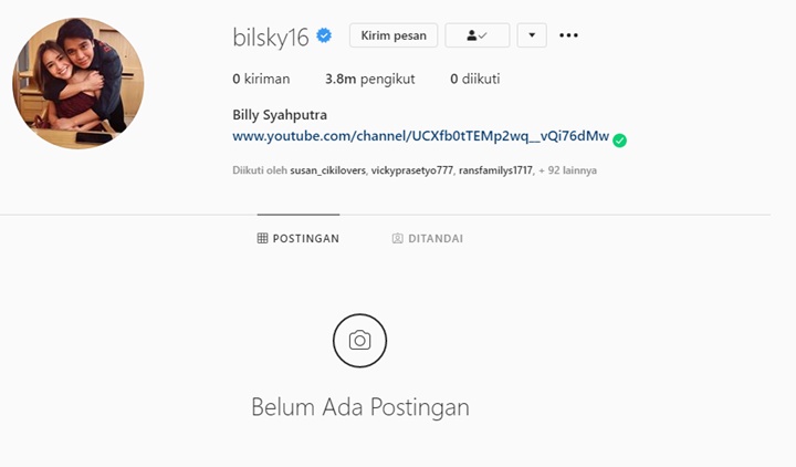 Foto-foto di Instagram Billy Syahputra Mendadak Menghilang, Pacar Amanda Manopo Kena Hack?