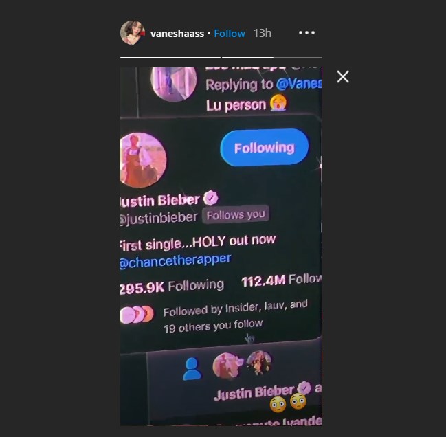 vanesha prescilla menunjukkan jika di-follow back oleh justin bieber di twitter