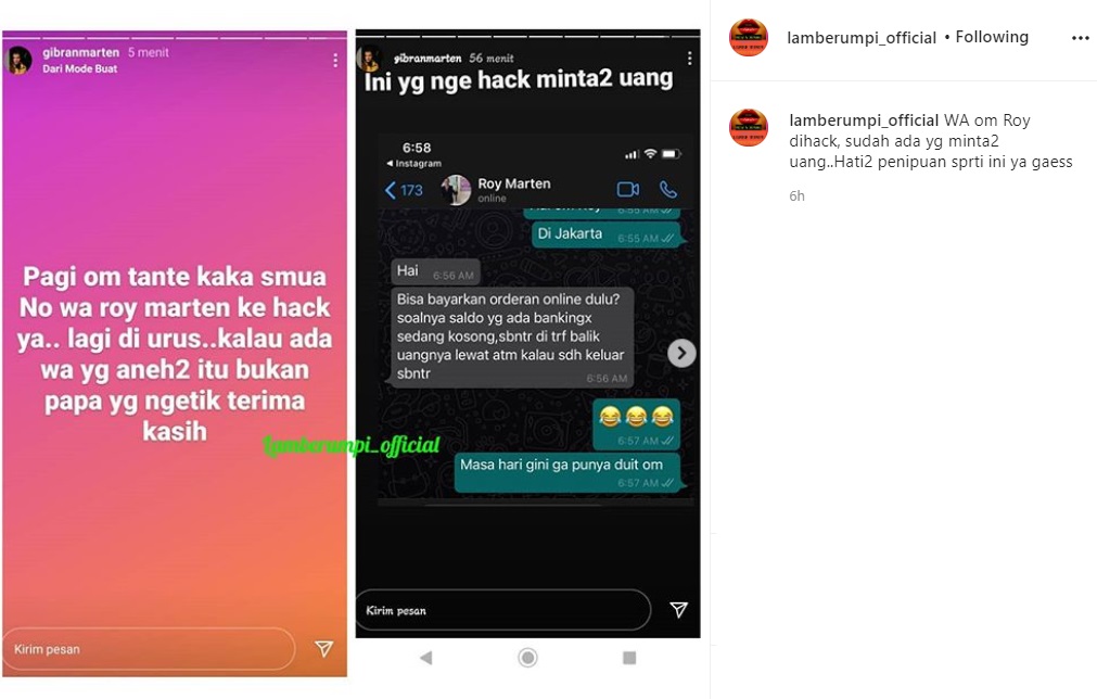 WA Roy Marten Kena Hack, Modus Penipuan Pelaku Terungkap Minta Dibayari Belanjaan Online