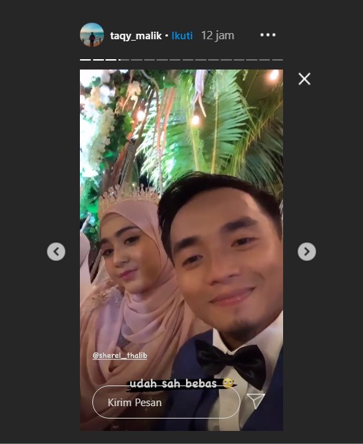 taqy malik membagikan instagram story perdana dengan sang istri di pesta pernikahannya bersama dengan orang tua serta mertuanya