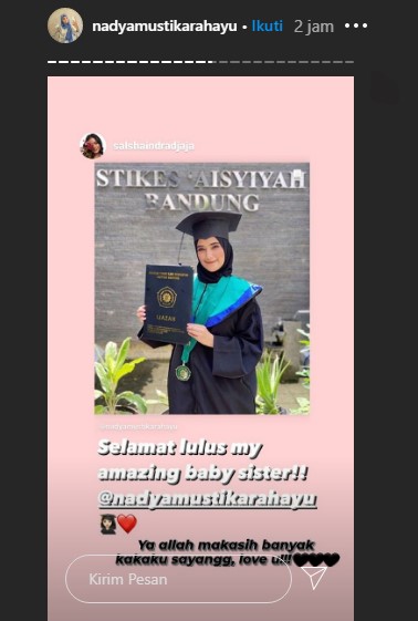 Salshadilla Juwita Ikut Beri Selamat Wisuda ke Nadya Istri Rizki DA