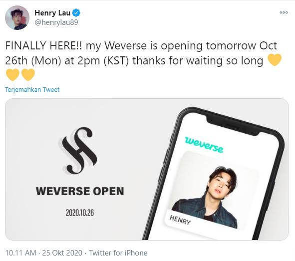 Henry Umumkan Gabung Komunitas Weverse