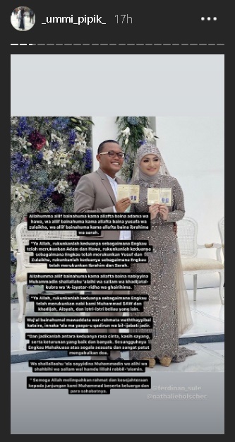 Doa Umi Pipik untuk Pengantin Baru Sule dan Nathalie Holscher, Sampaikan Harapan Ini