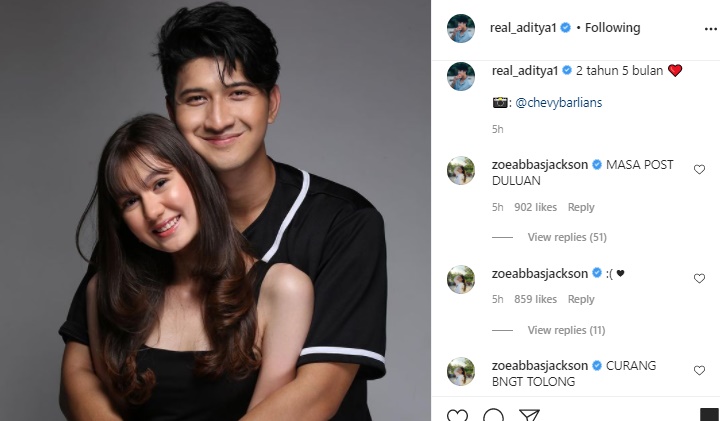 Aditya Zoni Posting Foto Mesra Duluan, Begini Cara Zoe Abbas Merajuk