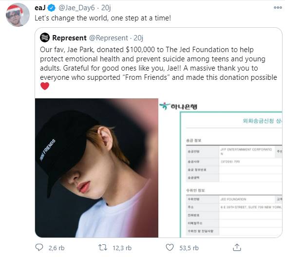 Cegah Remaja Bunuh Diri, Jae DAY6 Donasi 1,4 Miliar