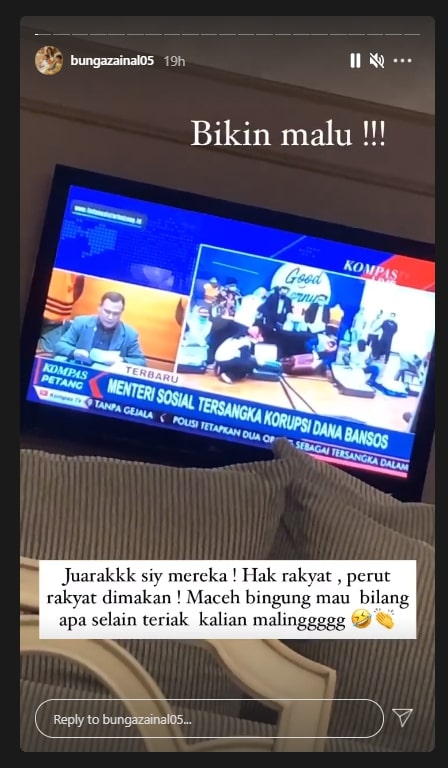 Bunga Zainal Geram Usai Tahu Menteri Sosial Terciduk Korupsi Dana Bansos Covid-19: Juara Bikin Malu!