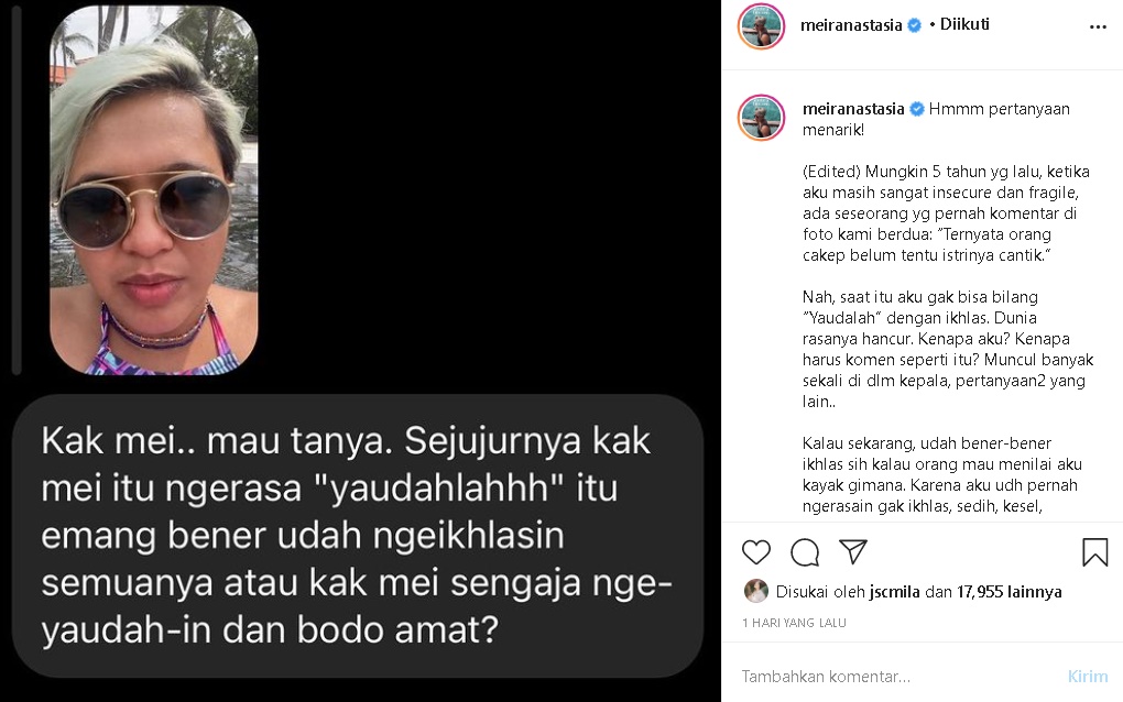 Dibully Netizen, Simak Cerita Istri Ernest Prakasa Akui Pernah Insecure Hingga Datangi Psikolog