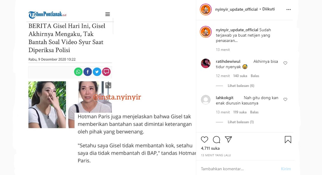 Gisella Anastasia Disebut Tak Bantah Soal Video Syur Mirip Dirinya Saat Diperiksa Polisi