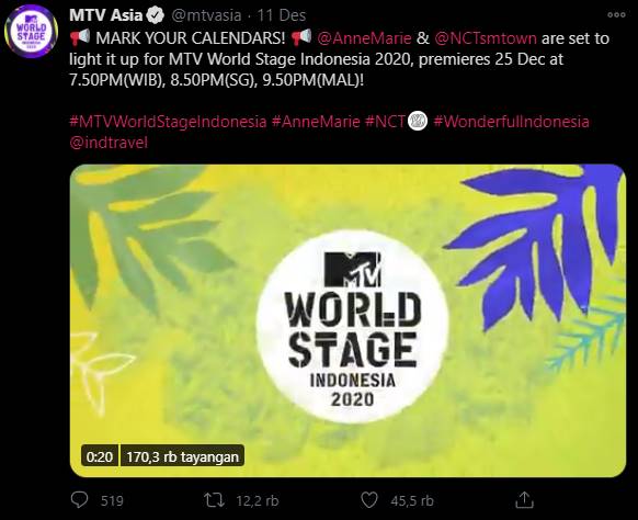 NCT Akan Tampil di MTV World Stage Indonesia 2020