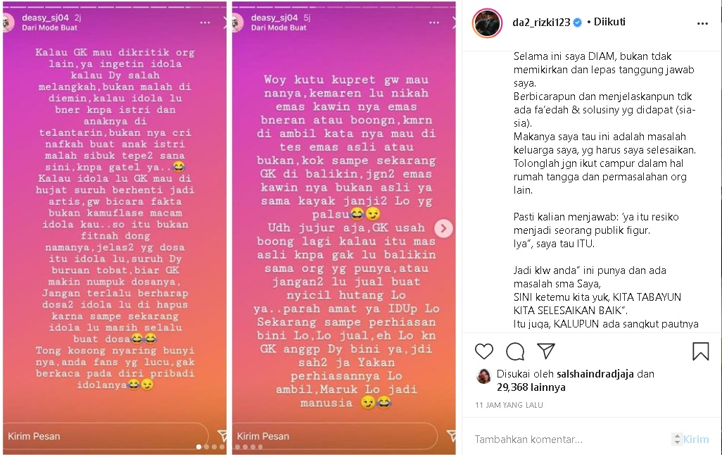 Rumah Tangga dengan Nadya Terus Diusik Warganet, Rizki DA Berang: Ada Kaitannya dengan Anda?