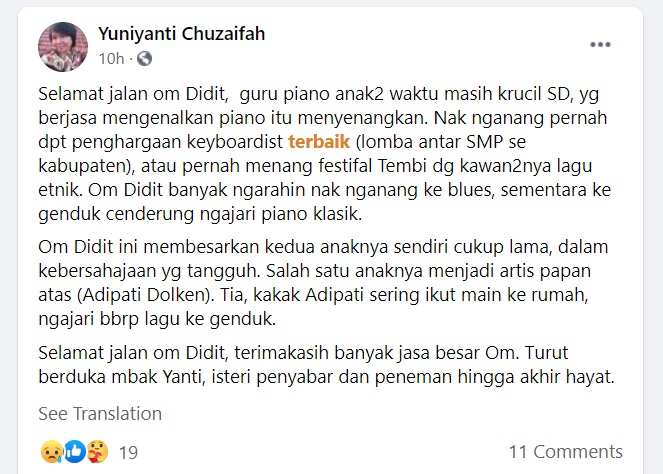 Ayah Adipati Dolken Meninggal Dunia, Disebut Sosok yang Tangguh Semasa Hidupnya