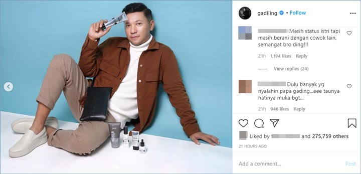 gading marten membagikan potret bersama dengan salah satu produk skincare populer dan menyebutkan telah menjadi brand ambassador