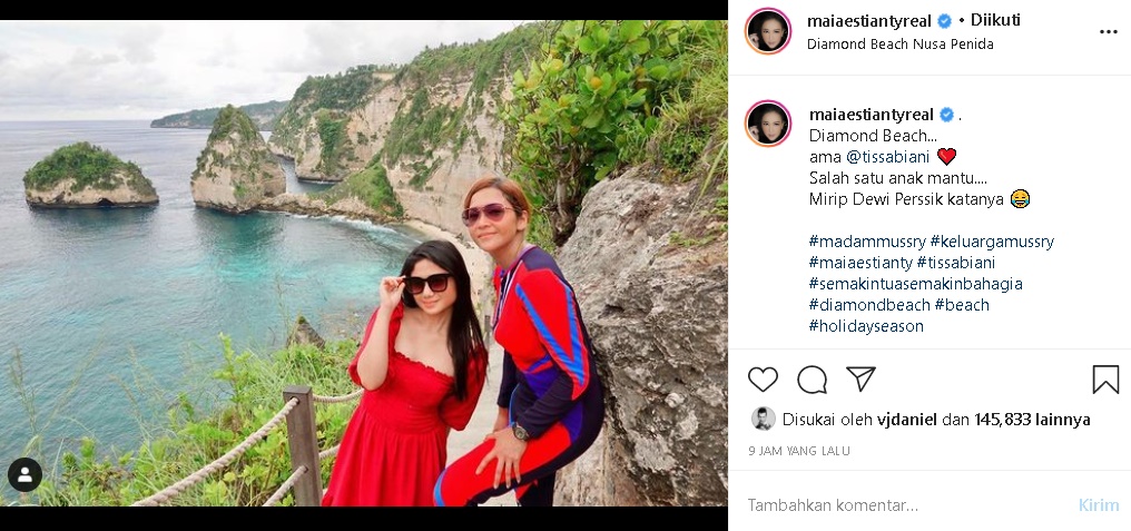 Pose Kece Pakai Baju Merah Bareng Maia Estianty, Tissa Biani Bikin Pangling Dikira Artis Ini