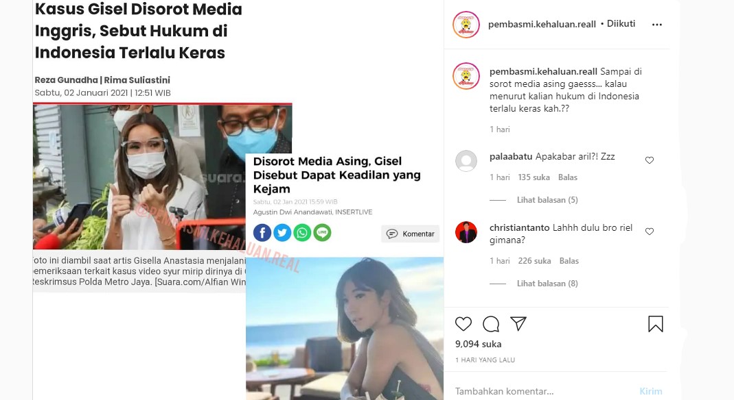 Soroti Kasus Video Syur Gisel, Media Asing Sebut Hukum di Indonesia Terlalu Keras