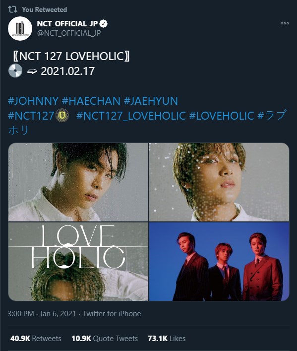 Haechan sontak langsung menyita perhatian hingga masuk ke deretan trending topic usai teaser album Jepang \'LOVEHOLIC\' diunggah bareng Jaehyun dan Johnny.