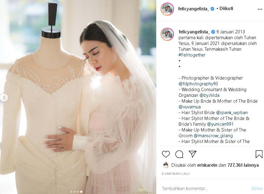 Felicya Angelista Resmi Sandang Status Istri Caesar Hito, Keistimewaan Tanggal 9 Januari Terungkap