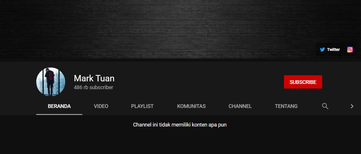 mark tuan got7 mendapatkan ratusan subscriber di kanal youtube pribadinya meski belum mempunyai video apa pun