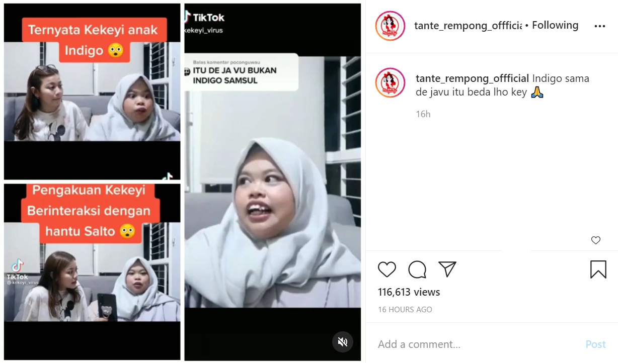 Kekeyi Ngaku Pernah Lihat Hantu Salto, Netizen: Makan Pentol Aja, Jangan Jadi Indigo