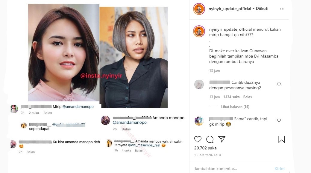 Di-make over Ivan Gunawan, Penampilan Baru Evi Masamba Disebut Mirip Amanda Manopo