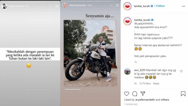 Saling Sindir Di Instagram Ada Apa Olla Ramlan Dan Suami