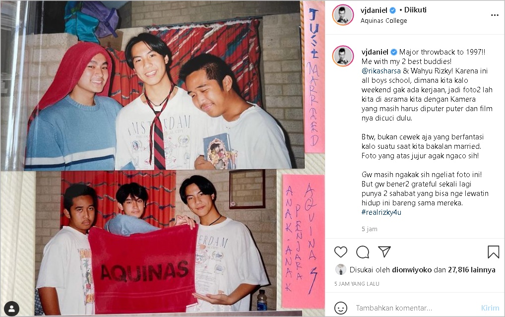 Foto Remaja Daniel Mananta dengan Gaya Rambut Belah Tengah Disebut Mirip Idol Hingga Aktor Ini