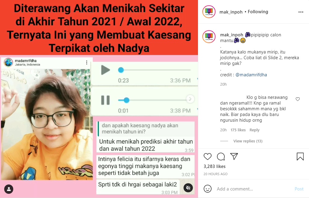 Kaesang Pangarep dan Nadya Arifta Diterawang Akan Menikah Akhir Tahun 2021