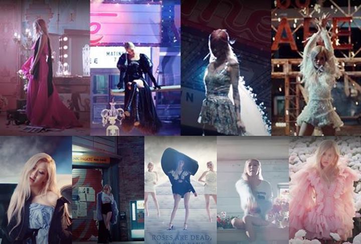 rose menggunakan 9 outfit untuk music video debut solonya on the ground
