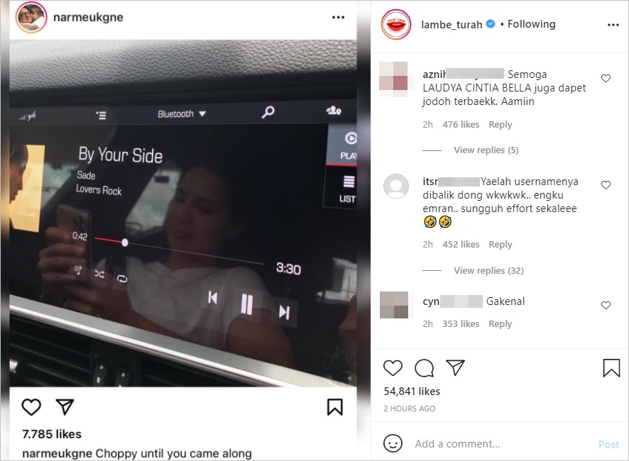 Engku Emran Eks Laudya Cynthia Bella Pajang Foto Noor Nabila, Netter