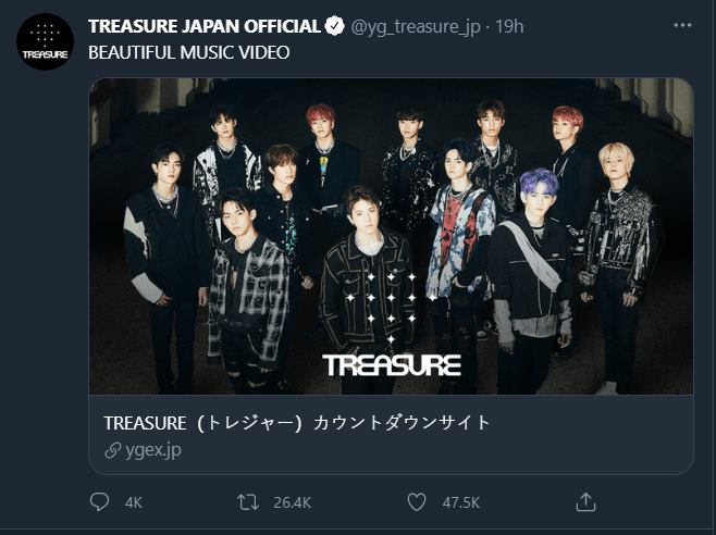 treasure mengumumkan akan segera merilis music video lagu beautiful yang merupakan soundtrack anime black clover pada 31 maret 2021 mendatang