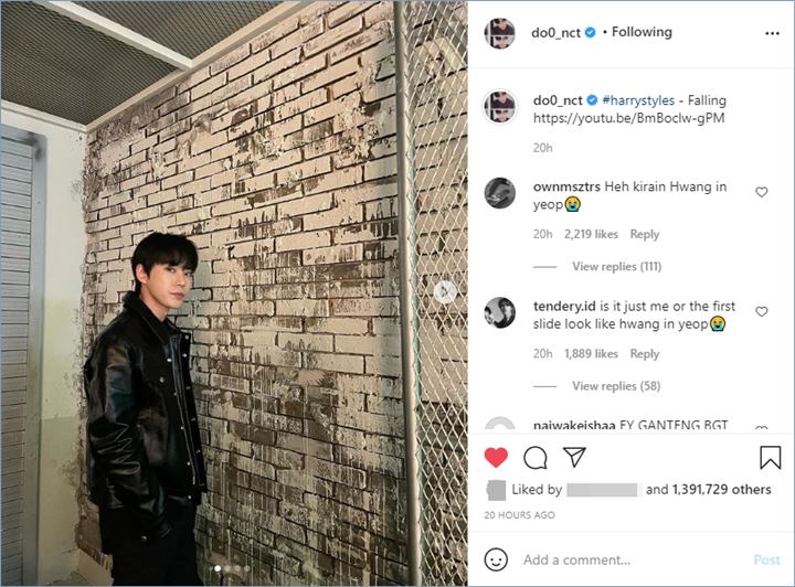 doyoung nct disebut penggemar seperti aktor hwang in yeop di unggahan barunya di Instagram pribadi