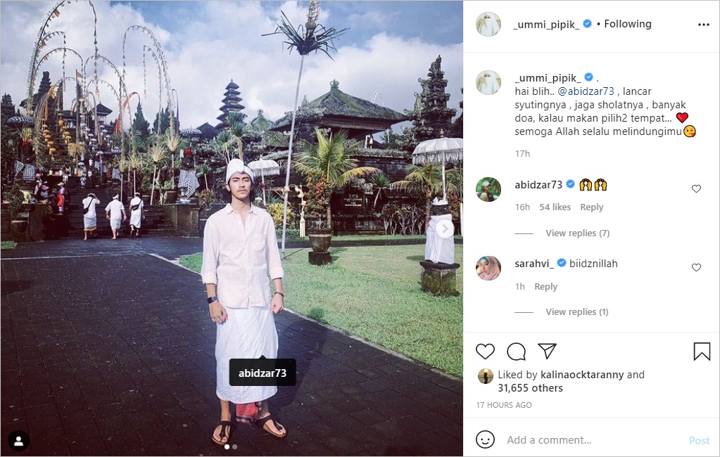 Diserbu Kritik dan Nasihat Usai Bagikan Foto Abidzar di Depan Pura, Umi Pipik Merespons