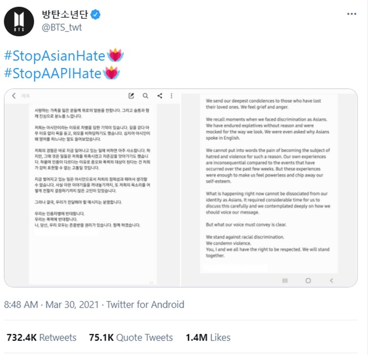 BTS Buka Suara Ceritakan Pengalaman Terkait Diskriminasi Anti-Asia