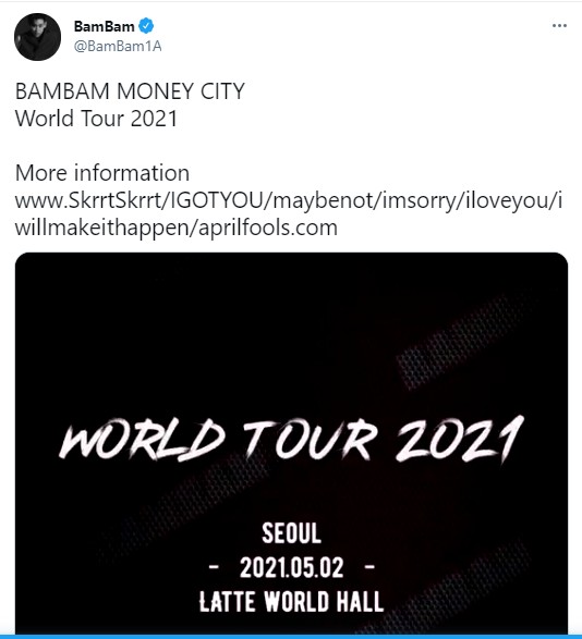 Sempat Bikin Kehebohan Umumkan Tur Konser Solo, BamBam Sukses Tipu Fans di April Mop