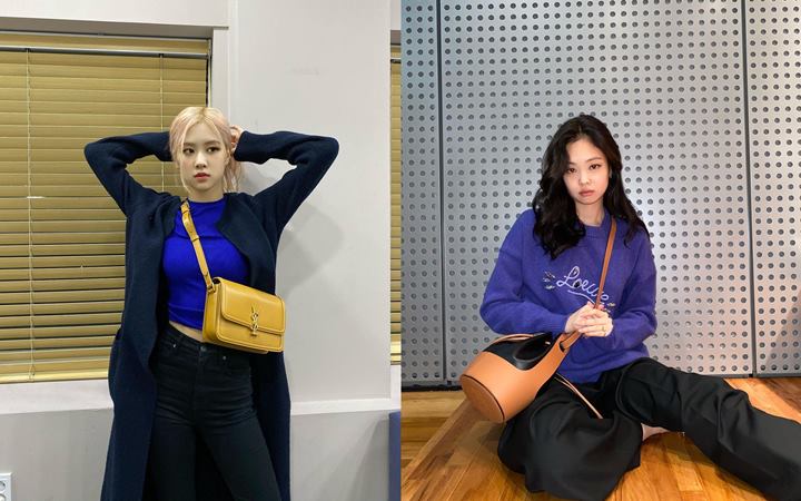 Rose Pilih Kaos Crop Top dan Jennie Kenakan Sweater Oversize di Busana Biru Elektrik