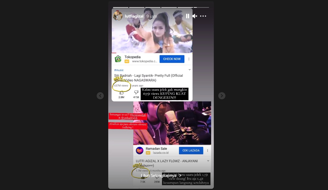 Ikut Bela Siti Badriah, Lutfi Agizal Justru Bandingkan MV \'Lagi Syantik\' dengan Video Klipnya