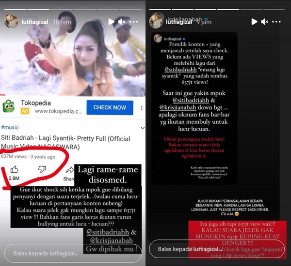 Ikut Bela Siti Badriah, Lutfi Agizal Justru Bandingkan MV \'Lagi Syantik\' dengan Video Klipnya