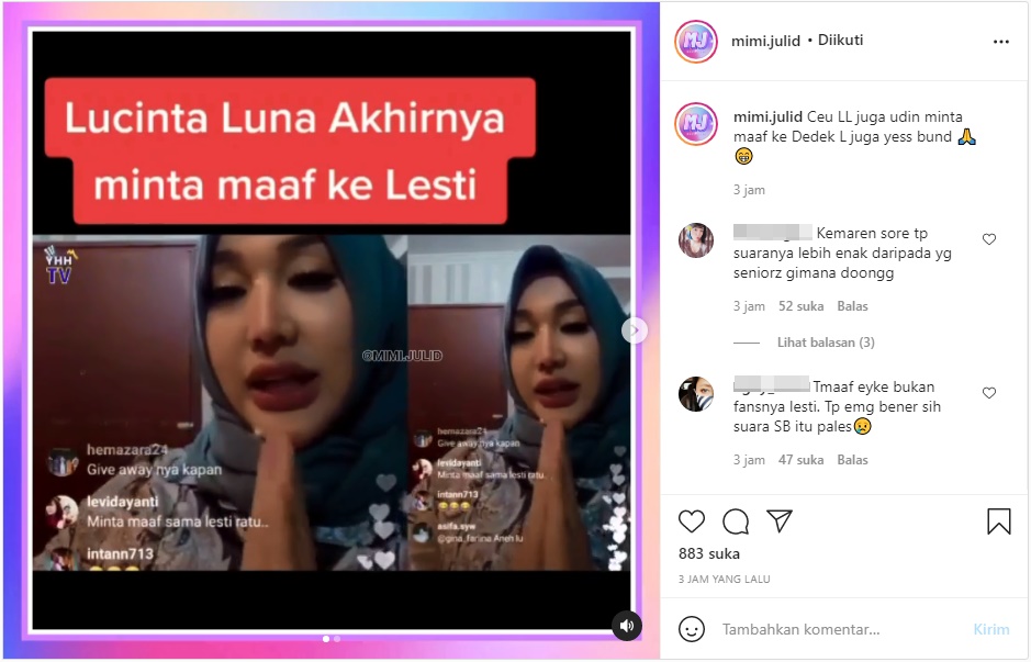 Sempat Sindir Pedas, Lucinta Luna Kini Ikut Sampaikan Permintaan Maaf ke Lesty Kejora