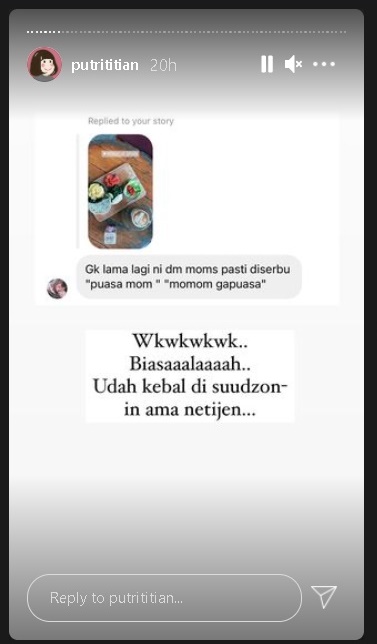 Dikira Tak Berpuasa Hingga Diprotes Usai Posting Soal Makanan, Putri Titian Beri Jawaban \'Skakmat\'