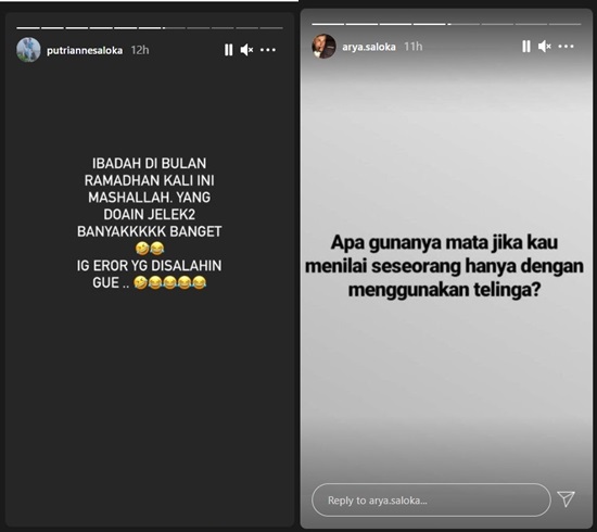 Reaksi Arya Saloka Usai Putri Anne Didoakan Jelek Haters Disorot, Gara-gara Unfollow Amanda Manopo?