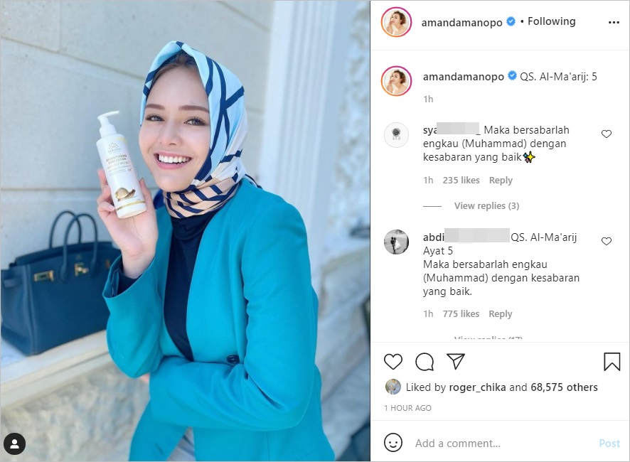 Kembali Tampil Berhijab, Amanda Manopo Bikin Pangling Hingga Caption Soal Surah Alquran Disorot