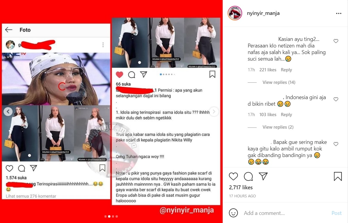 Ayu Ting Ting Dituding Plagiat Gaya Fashion Nagita Slavina, Fans Beri Pembelaan Tegas