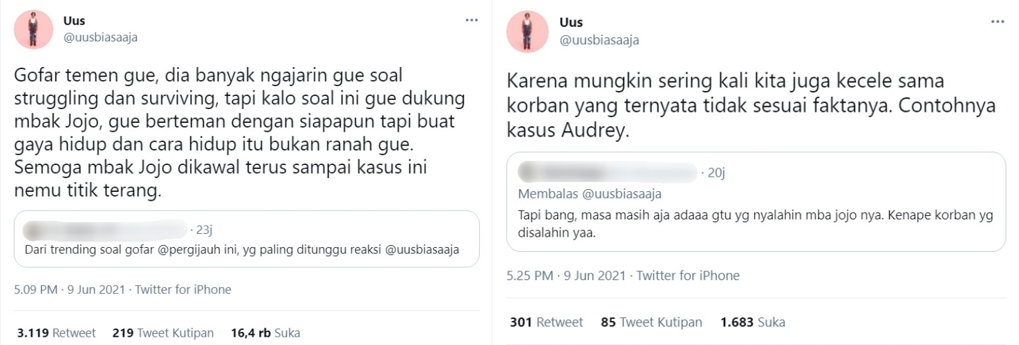 Uus Tak Bela Gofar Hilman Meski Berteman, Singgung Soal Trauma Sang Istri di Masa Lalu