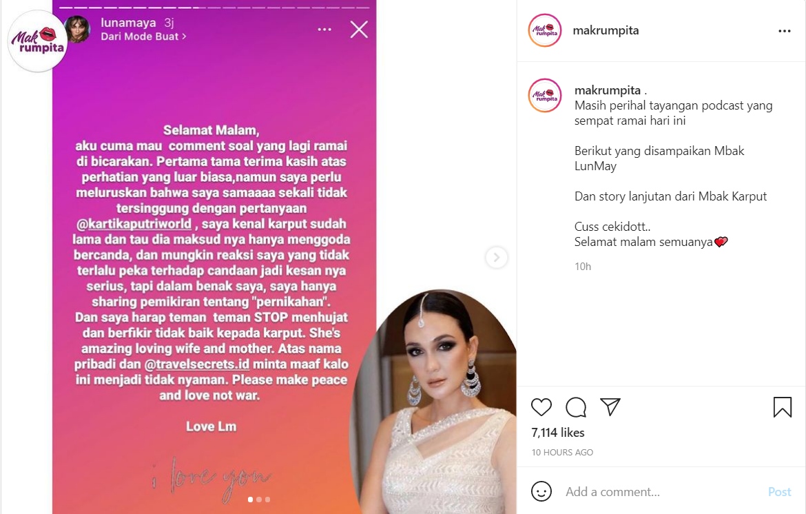 Kartika Putri Tuai Hujatan Usai Bahas Soal Nikah, Luna Maya Beri Pembelaan: Saya Tidak Tersinggung!