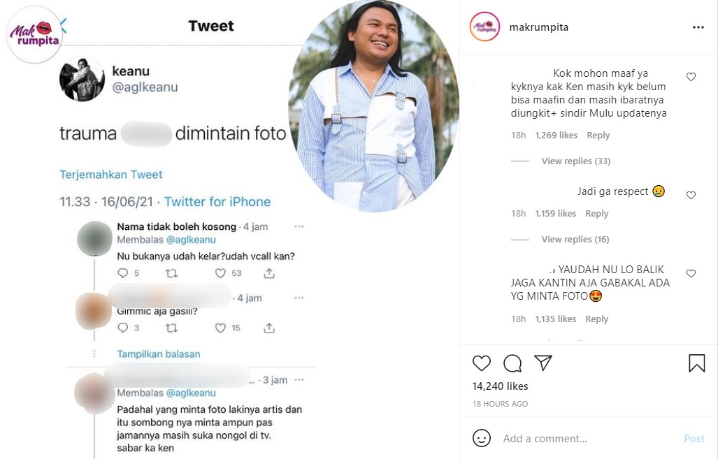 Usai Kena Sindir Gya Sadiqah, Keanu Agl Akui Trauma Dimintai Foto