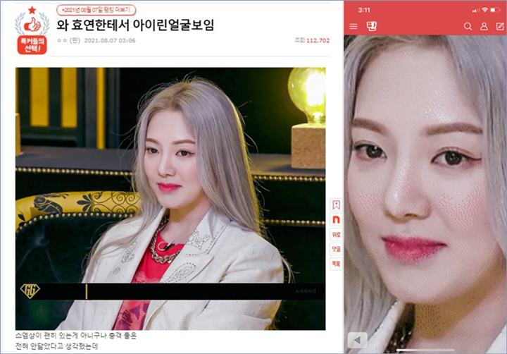 Netizen Korea Selatan membahas mengenai kemiripan Hyoyeon Girls\' Generation dan Irene Red Velvet